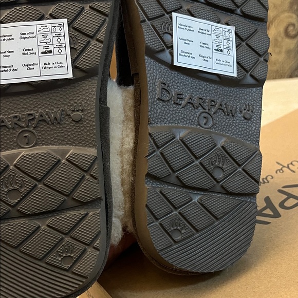 BearPaw light gray Suede Shearling Slides - Picture 6 of 7